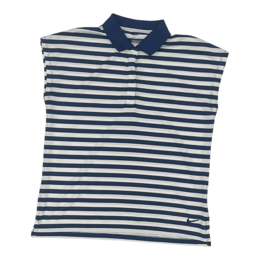 Athletic Top Ss By Nike In Blue & White, Size:M