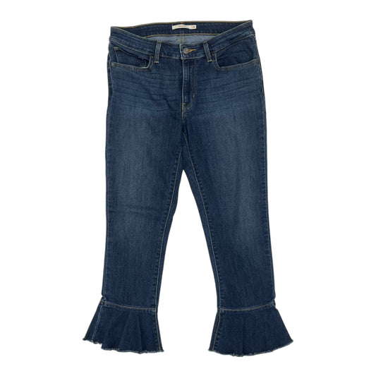 Jeans Cropped By Levis In Blue Denim, Size:10