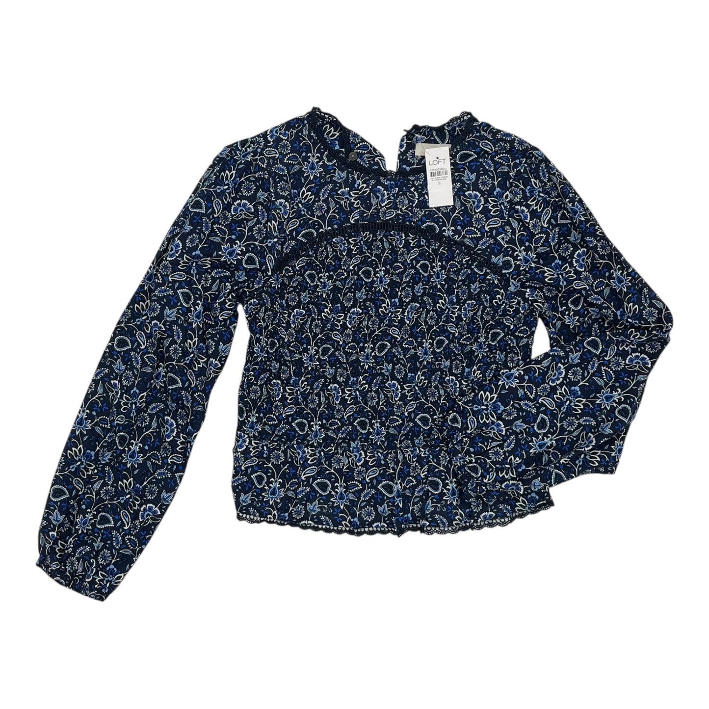 Blouse Ls By Loft In Blue, Size:S