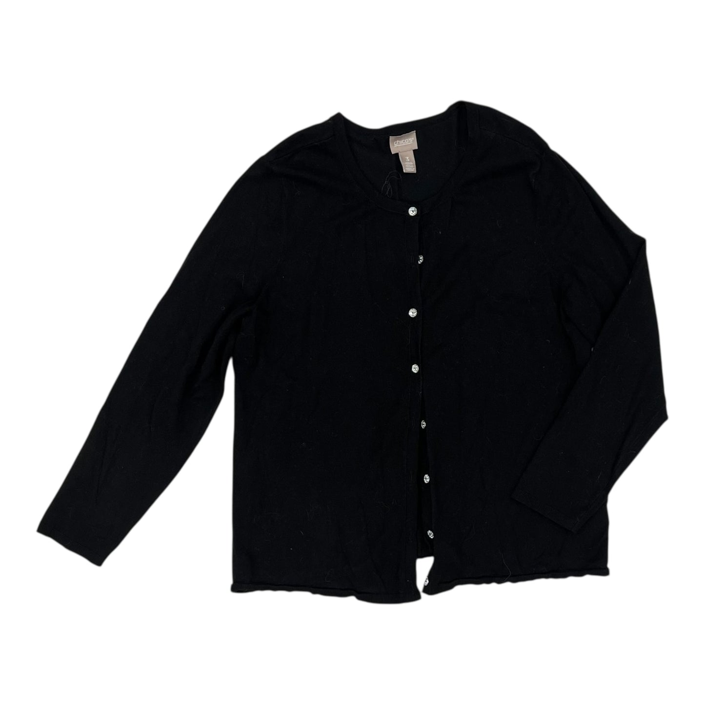 Sweater Cardigan By Chicos In Black, Size:Xl
