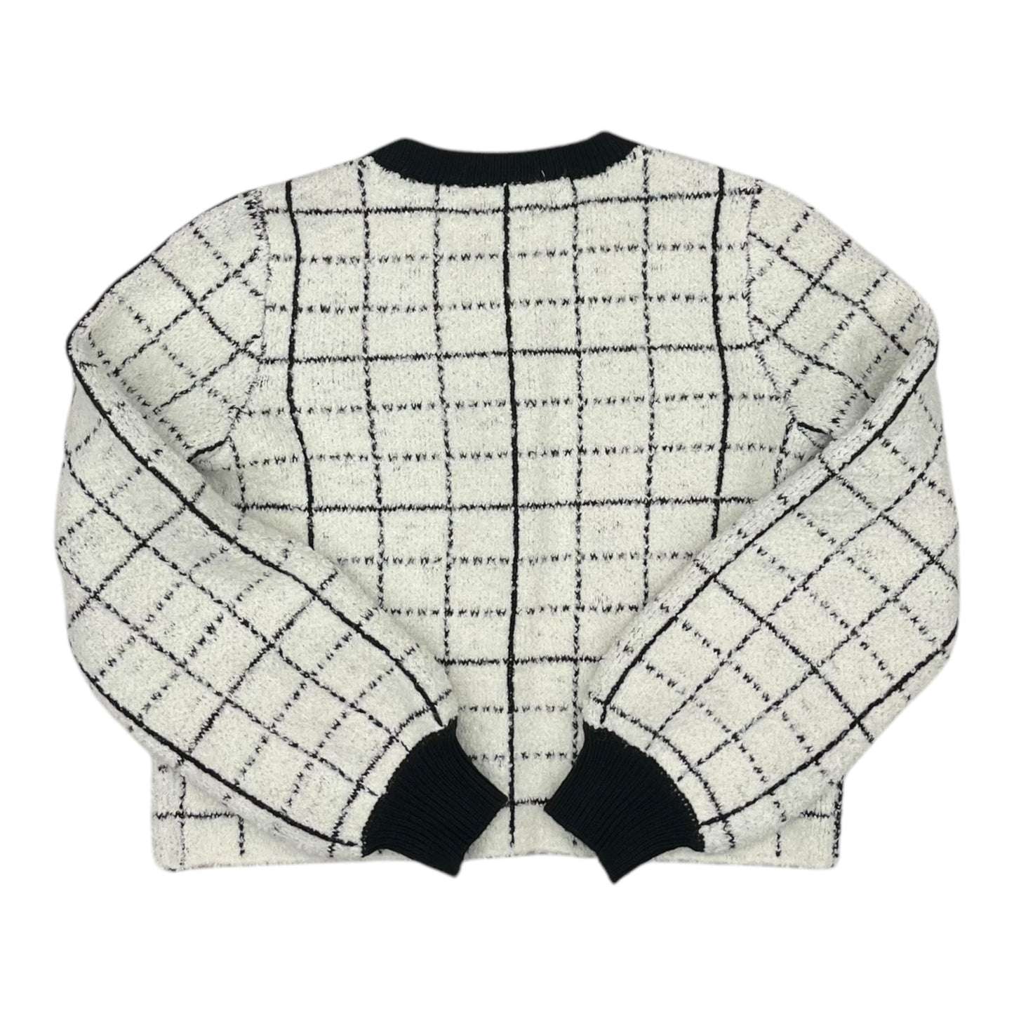 Sweater Cardigan By Express In Black & White, Size:M