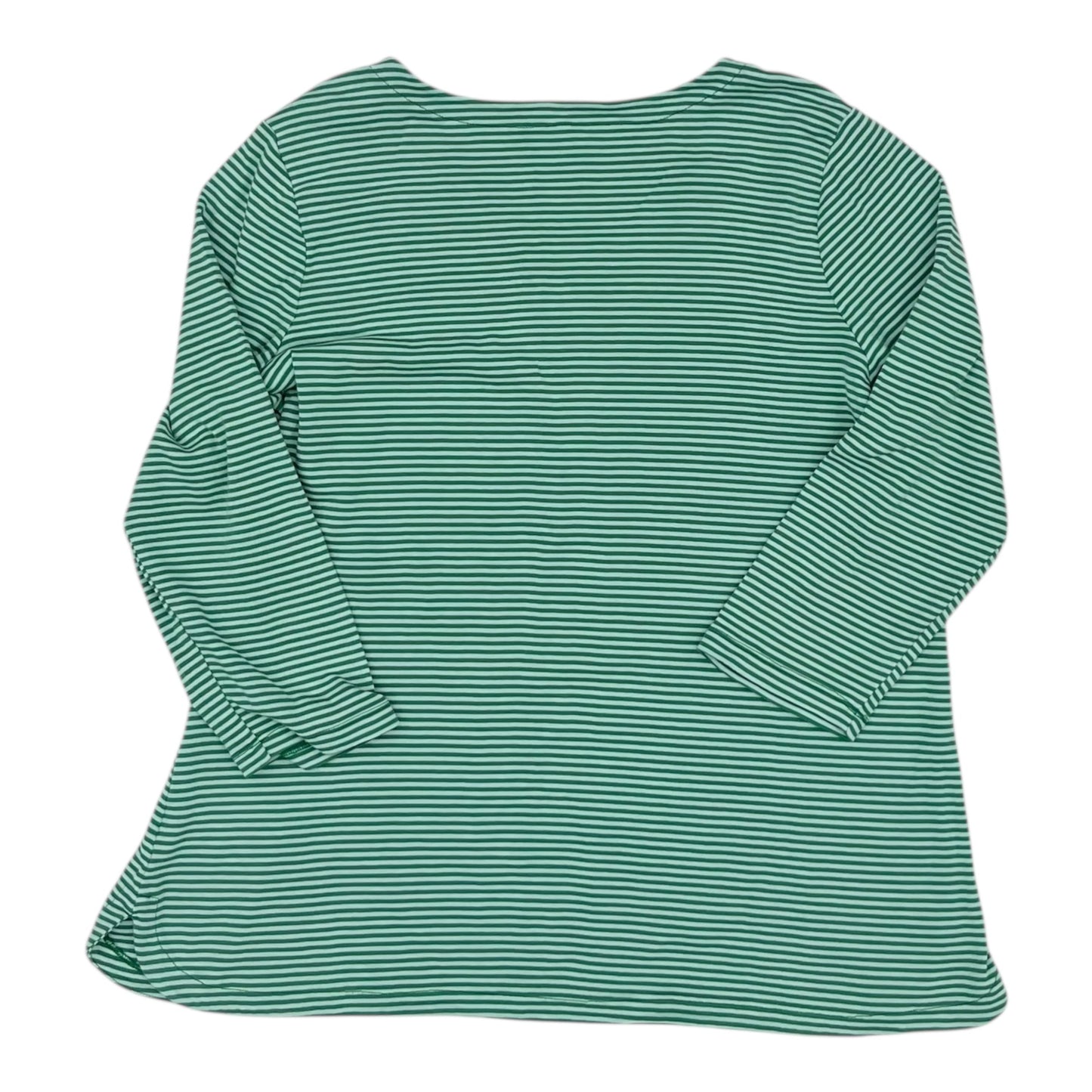 Top 3/4 Sleeve By J. Jill In Green & White, Size:L