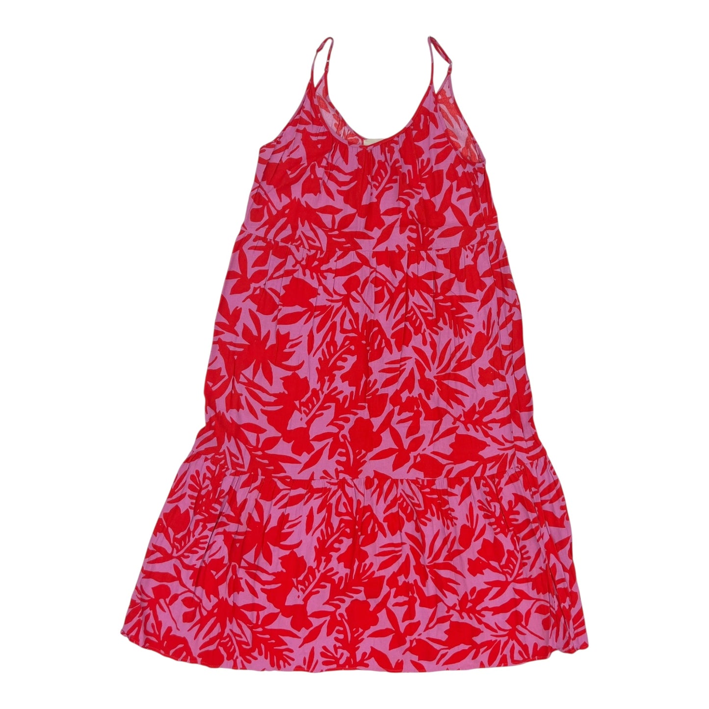 Dress Casual Midi By Loft In Pink & Red, Size:Xs
