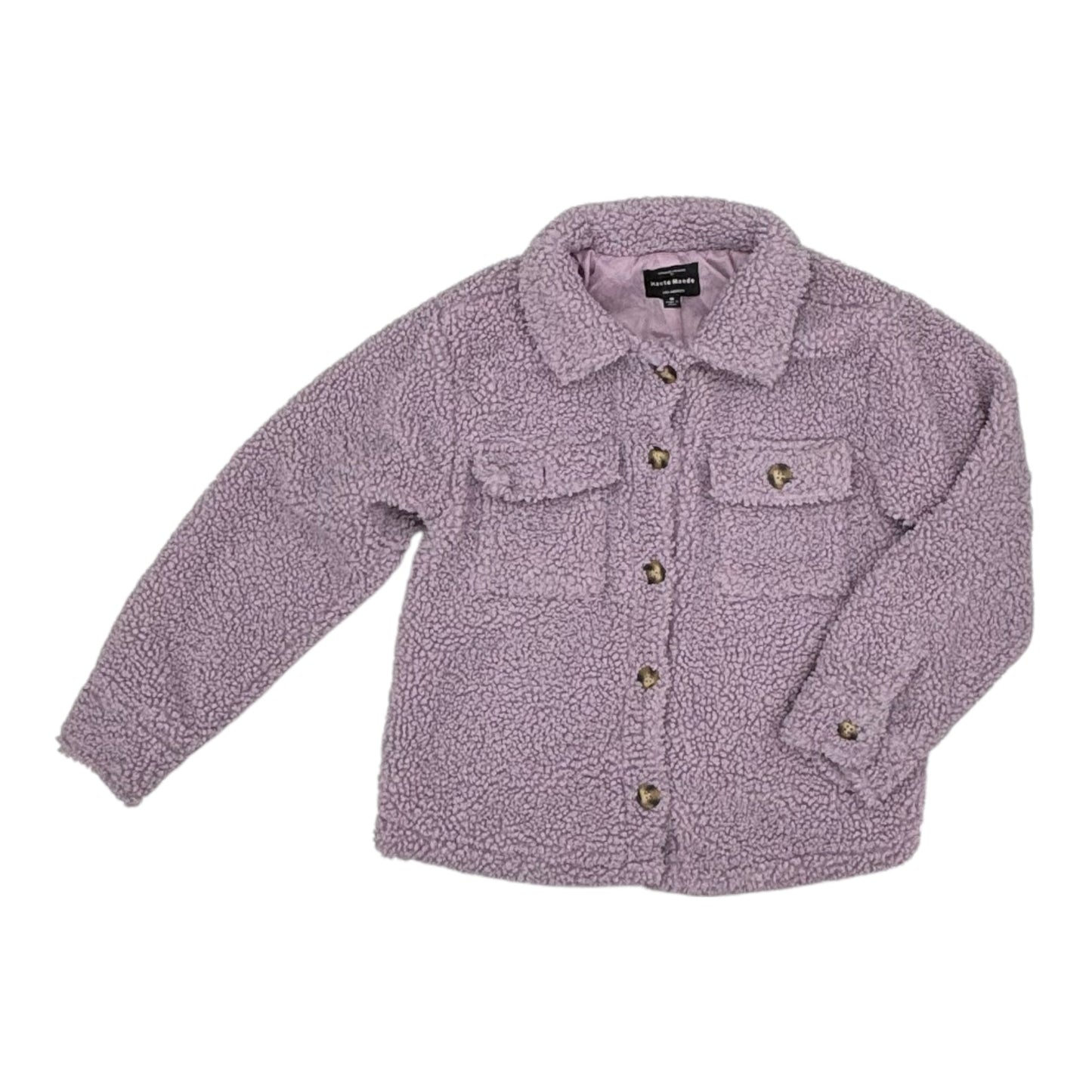 Jacket Faux Fur & Sherpa By Haute Monde In Purple, Size:M