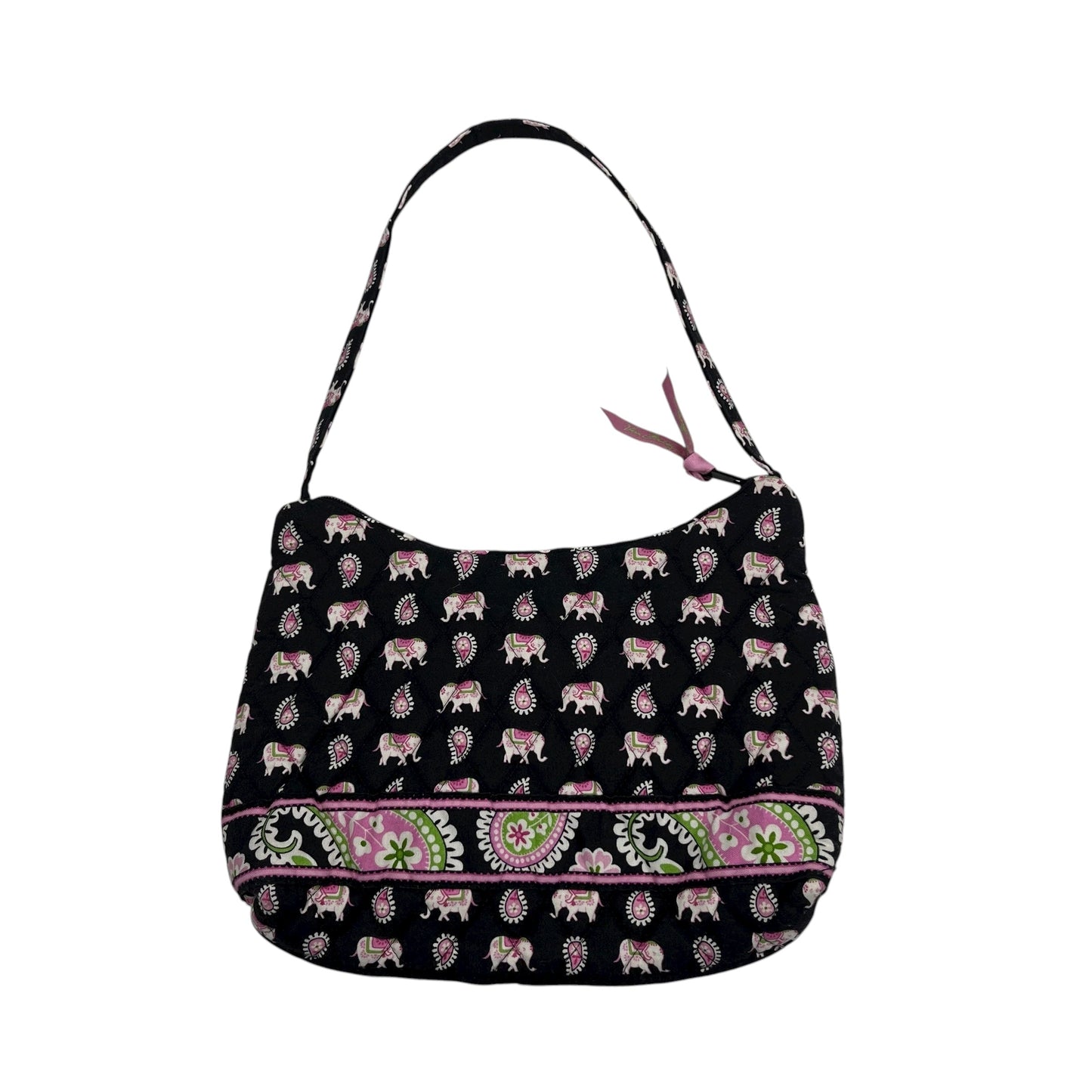 Handbag By Vera Bradley In Black & Pink, Size:Small