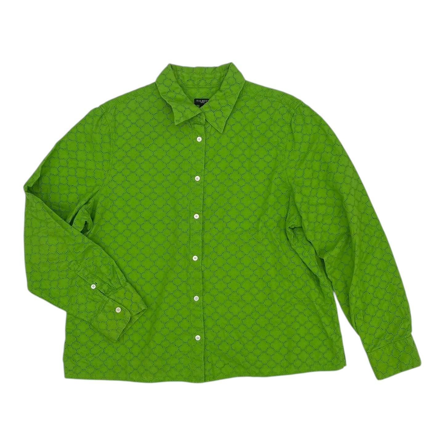 Blouse Ls By Talbots In Green, Size:Xlp