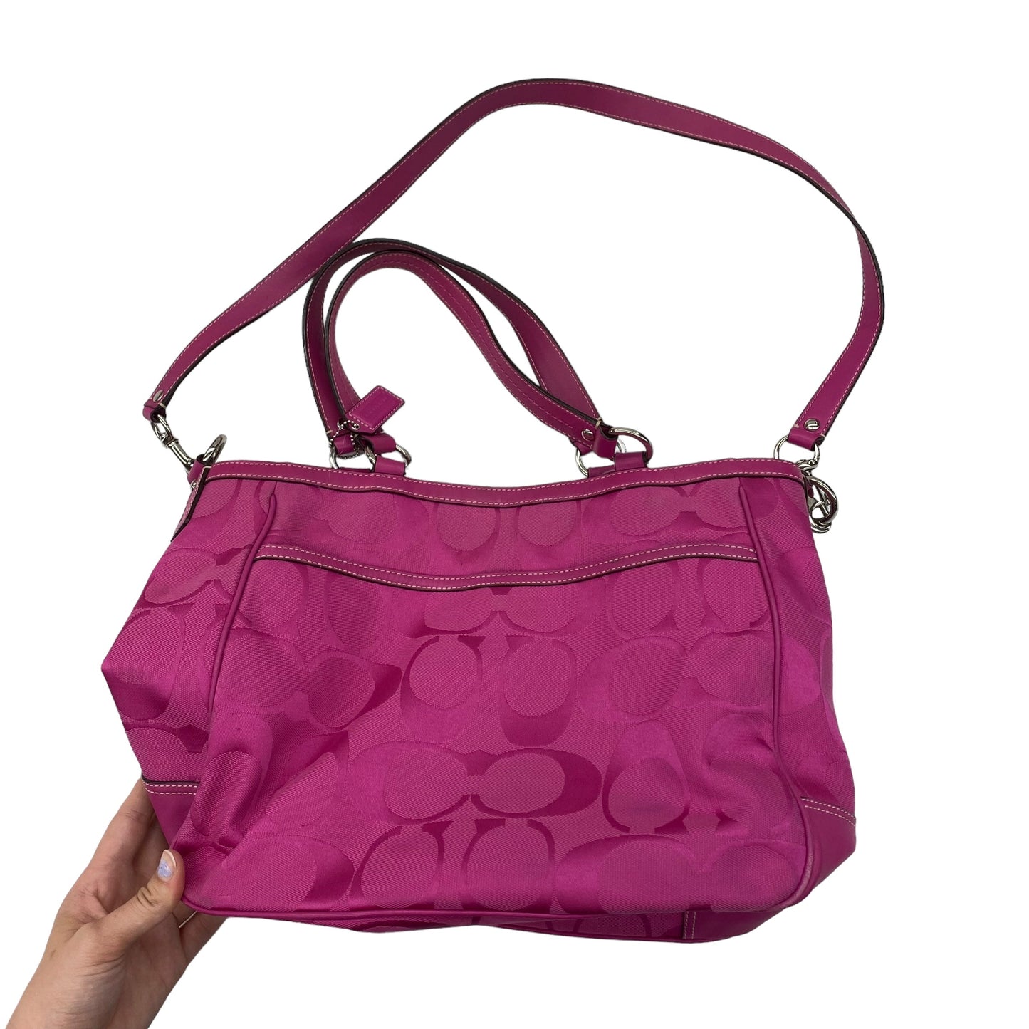 PINK HANDBAG DESIGNER by COACH Size:LARGE