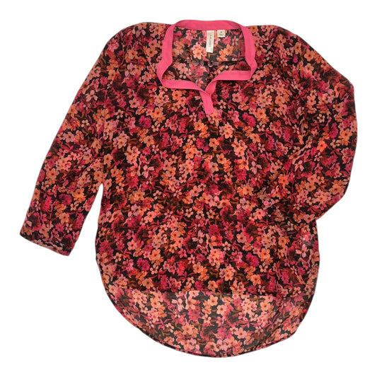 Blouse 3/4 Sleeve By Tacera In Floral Print, Size:S