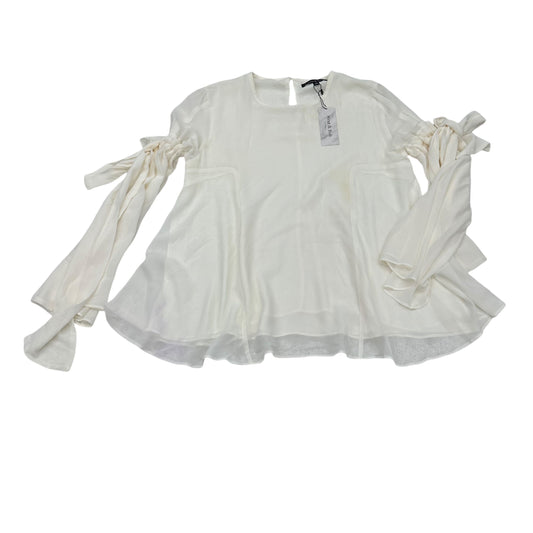 Blouse Ls By Clothes Mentor In Cream, Size:M