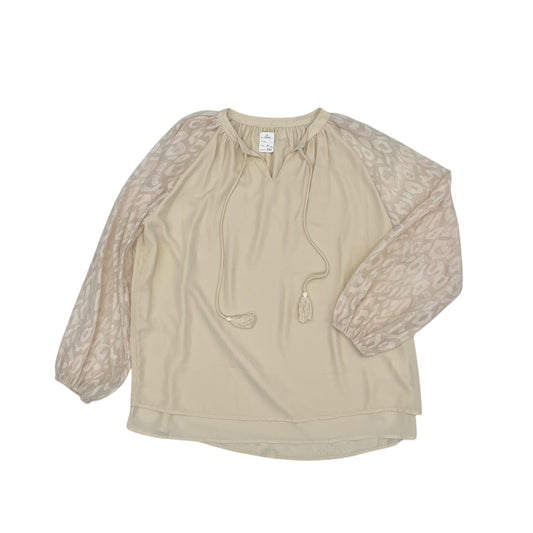 Blouse Ls By Clothes Mentor In Cream, Size:2X