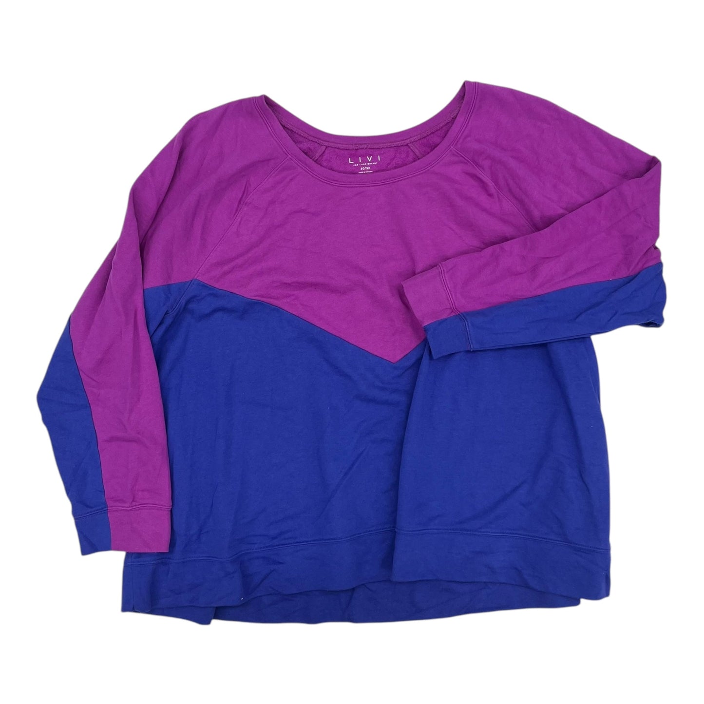 Athletic Sweatshirt Crewneck By Livi Active In Blue & Purple, Size:3X