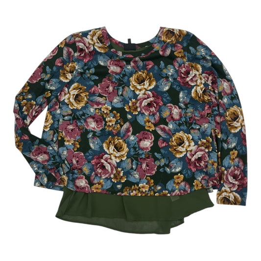 Top Ls By Clothes Mentor In Floral Print, Size:M