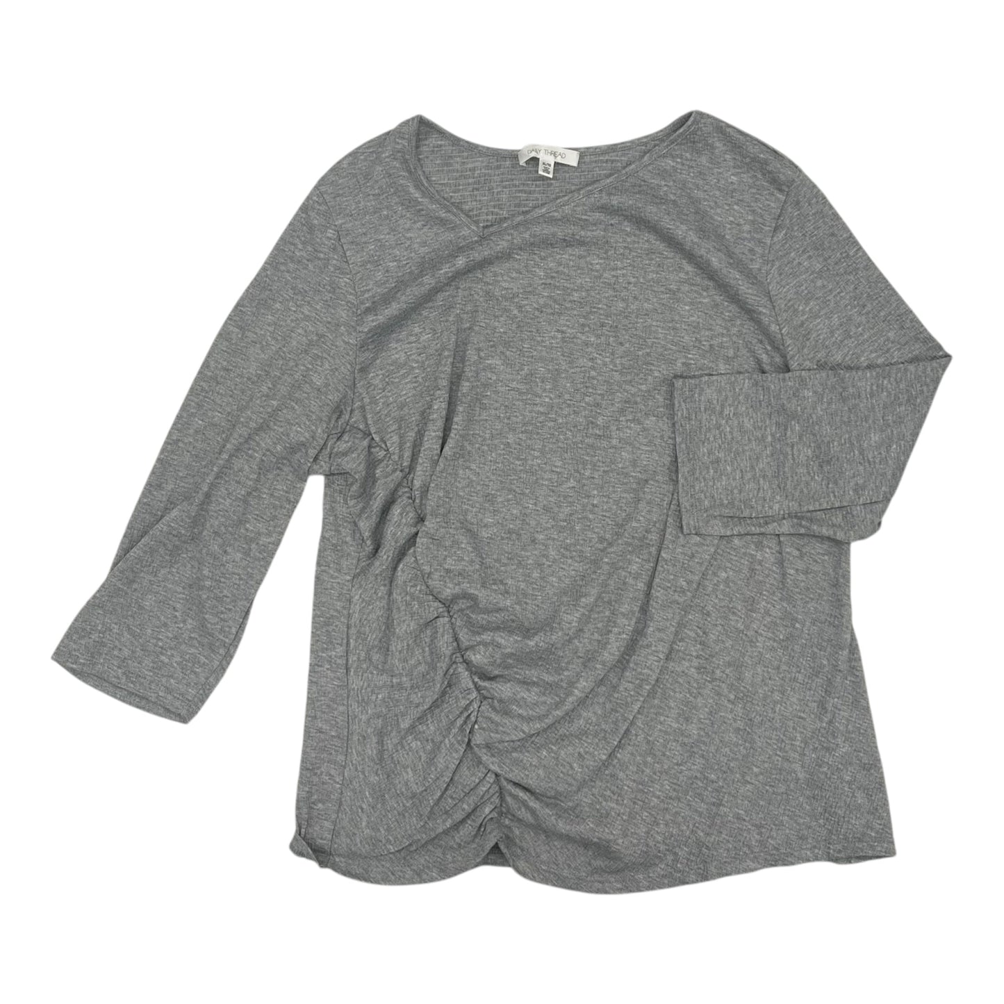 Top 3/4 Sleeve By Clothes Mentor In Grey, Size:Xl