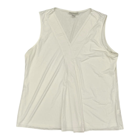 Blouse Sleeveless By Dana Buchman In White, Size:Xl