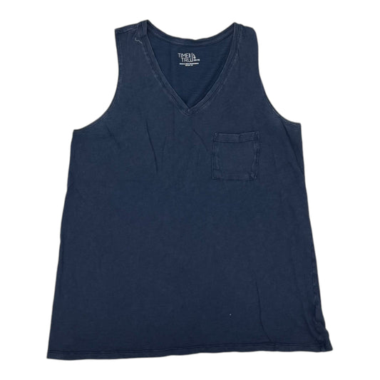 Top Sleeveless Basic By Time And Tru In Blue, Size:L