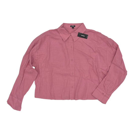 Blouse Ls By Express In Pink, Size:L