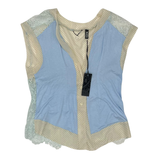 Blouse Ss By Bke In Blue & Cream, Size:M