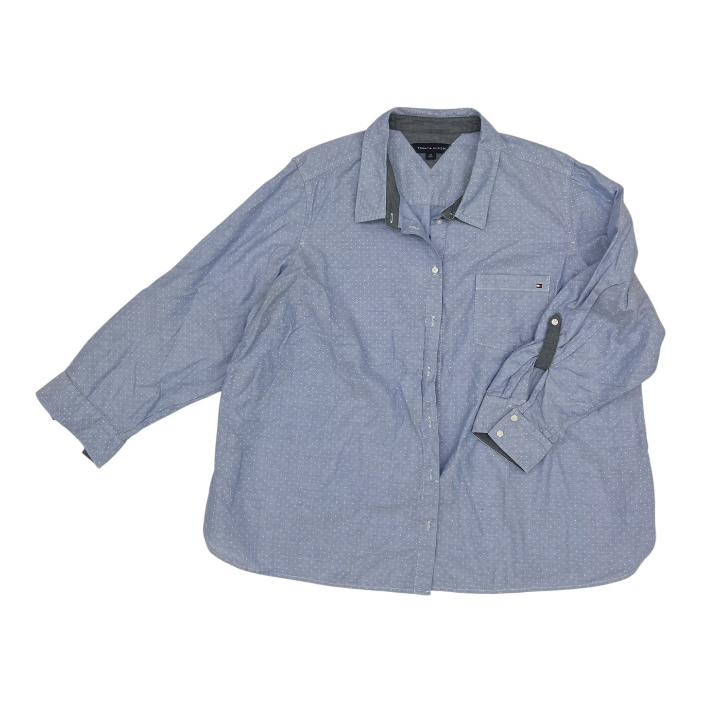 TOP LS by TOMMY HILFIGER In BLUE, Size: 2X