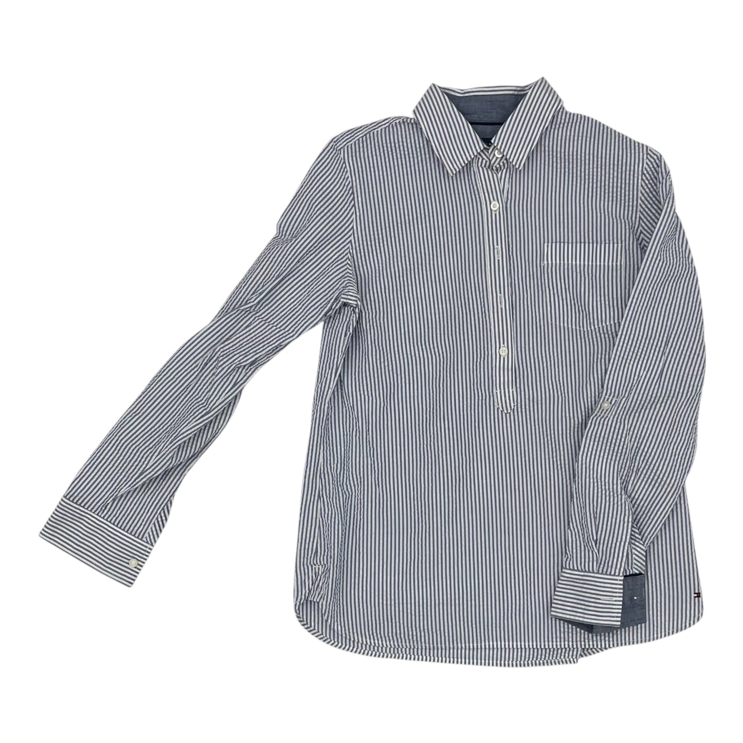Blouse 3/4 Sleeve By Tommy Hilfiger In Blue & White, Size:S