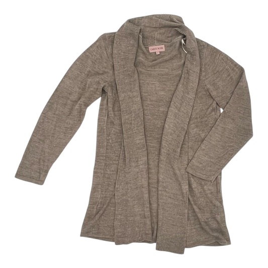 Sweater Cardigan By Carol Rose In Tan, Size:L