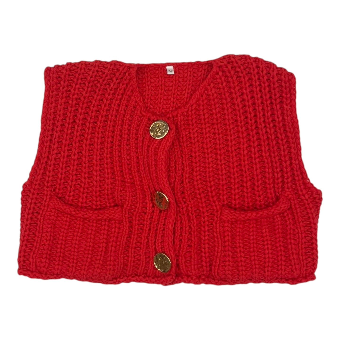 Vest Sweater By Cme In Red, Size:M