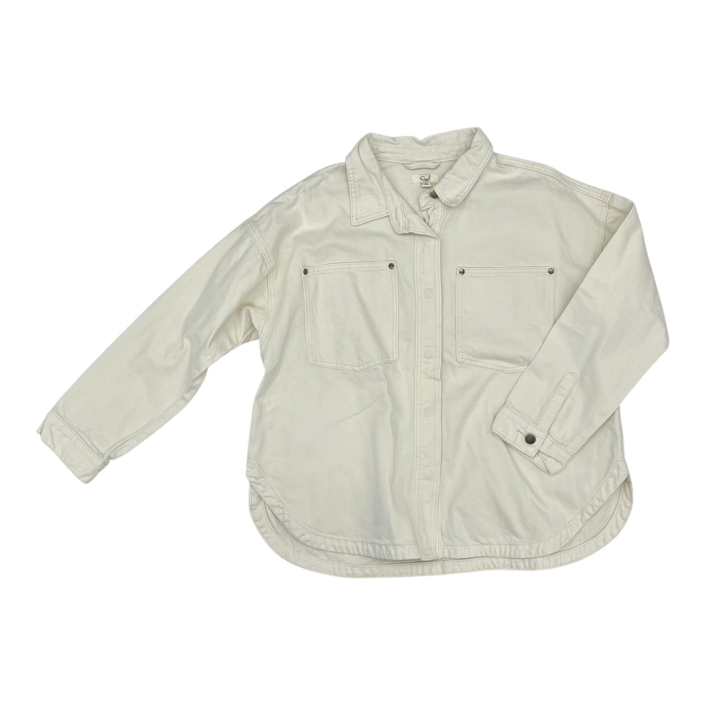 Jacket Denim By Easel In Cream, Size:L