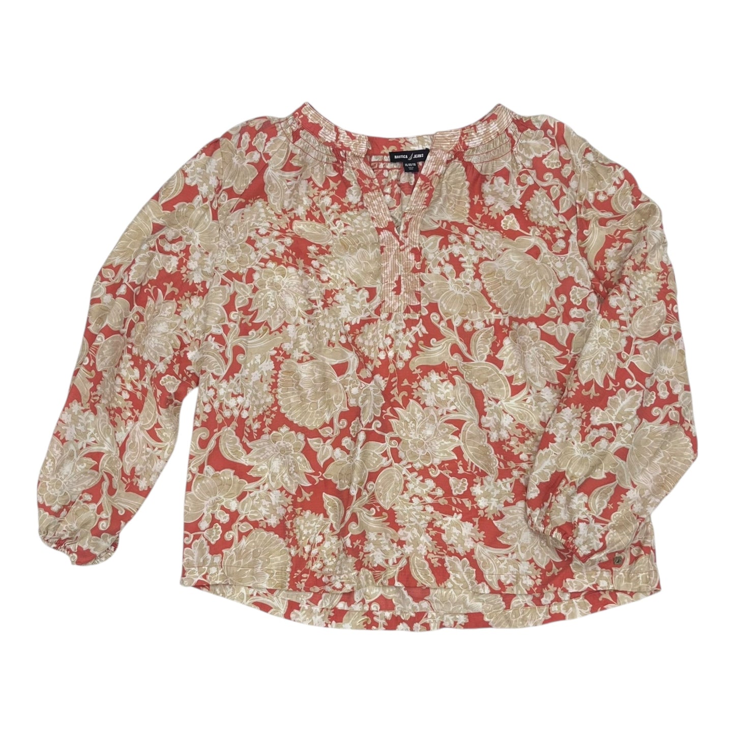 Blouse Ls By Nautica In Orange, Size:Xl