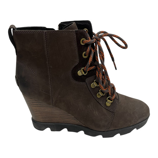 Boots Ankle Heels By Sorel In Brown, Size:10