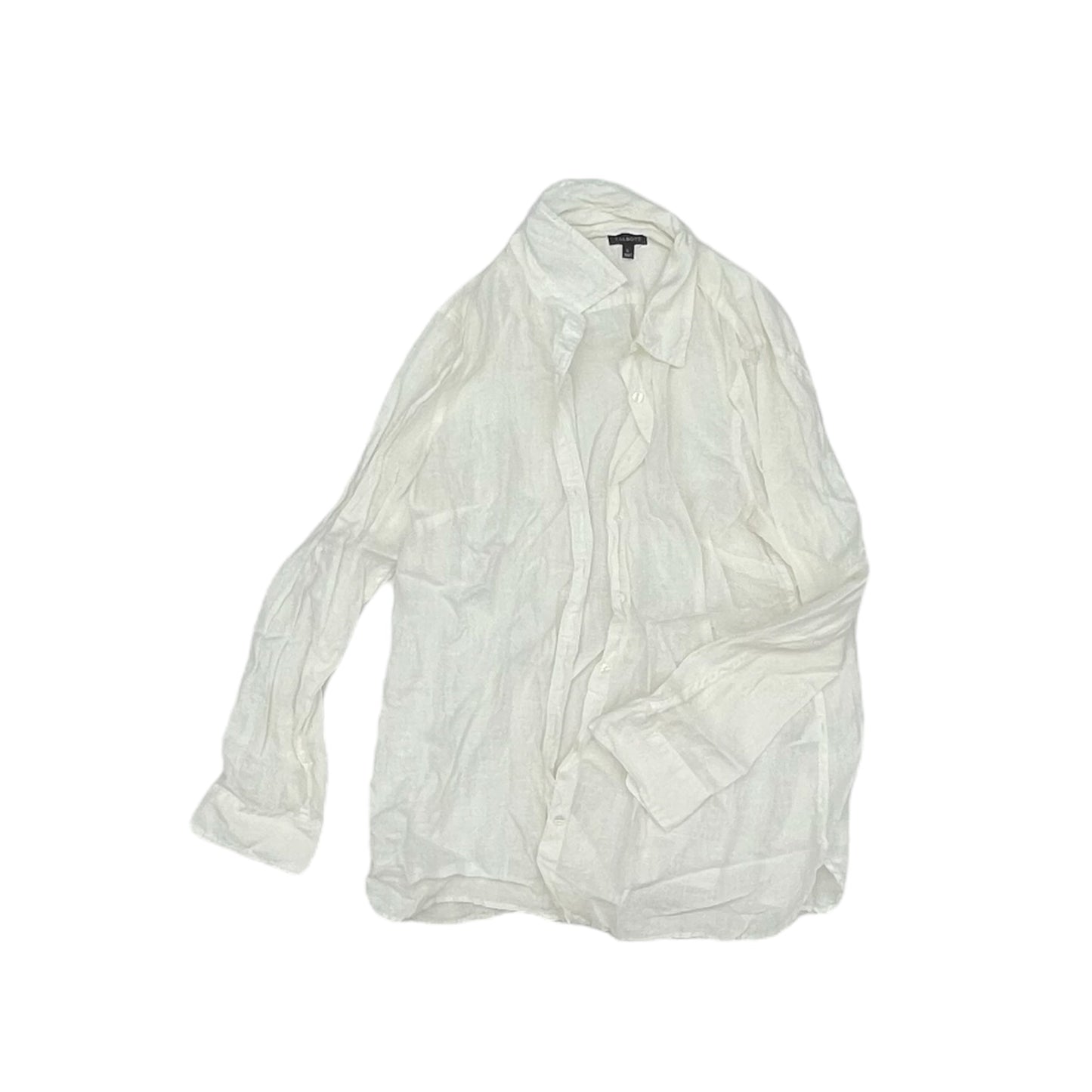 Blouse Ls By Talbots In Cream, Size:L