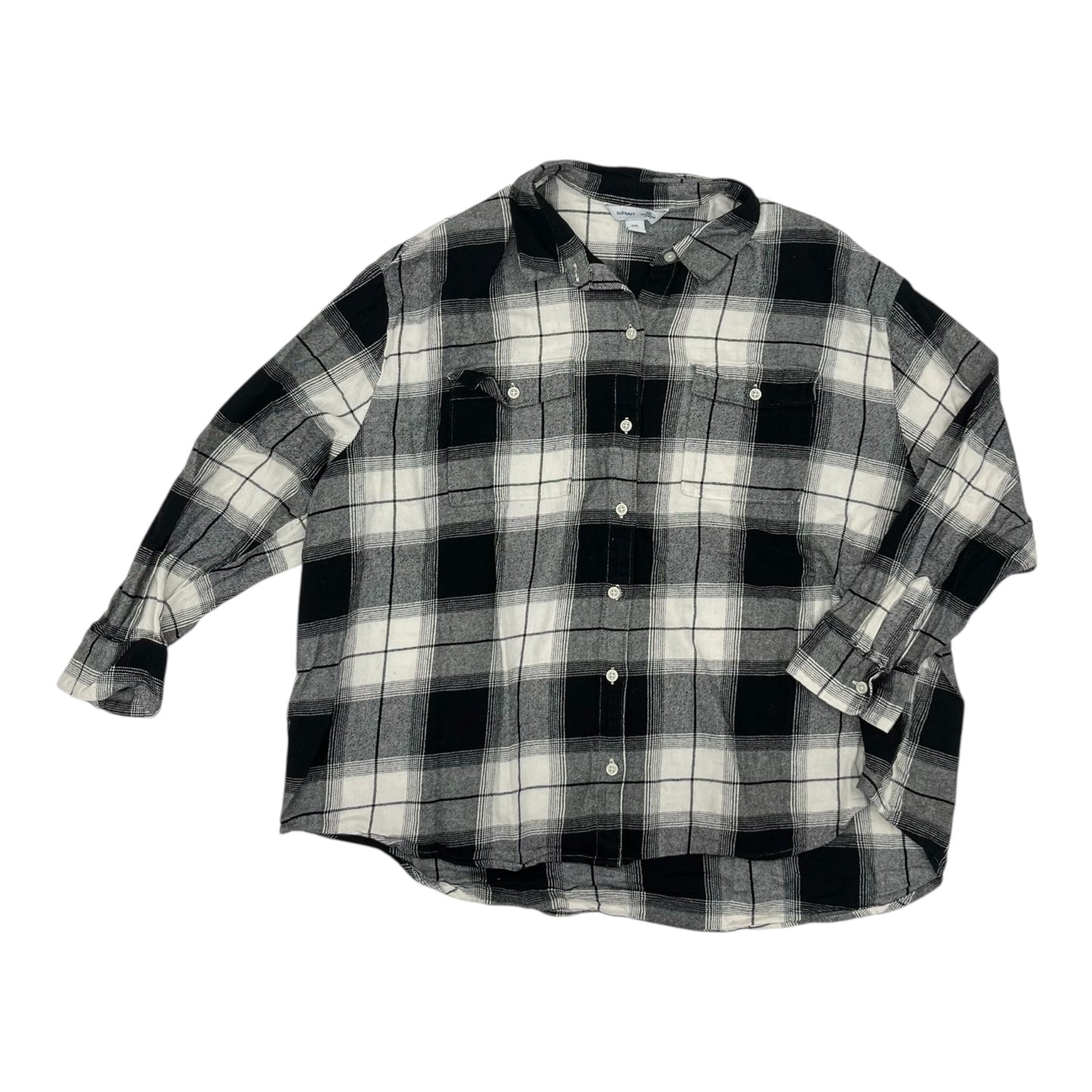Blouse Ls By Old Navy In Black & White, Size:Xxl
