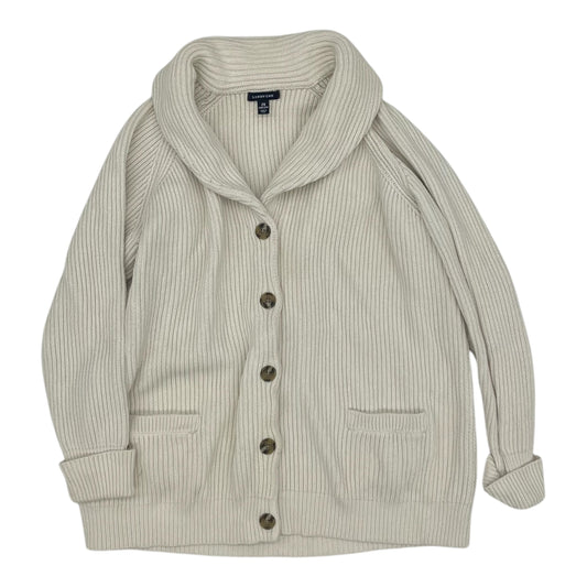 Sweater Cardigan By Lands End In Cream, Size:2X