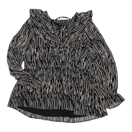 Blouse Ls By Lane Bryant In Black & Pink, Size:3X