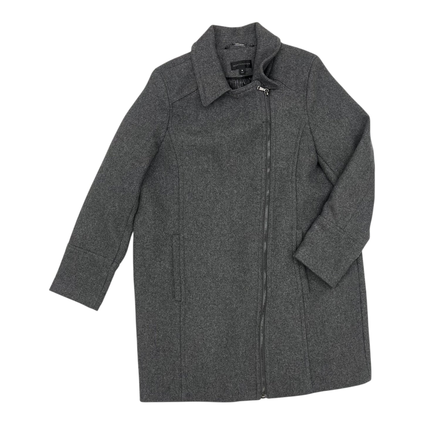 Coat Wool By Worthington In Grey, Size:Xl