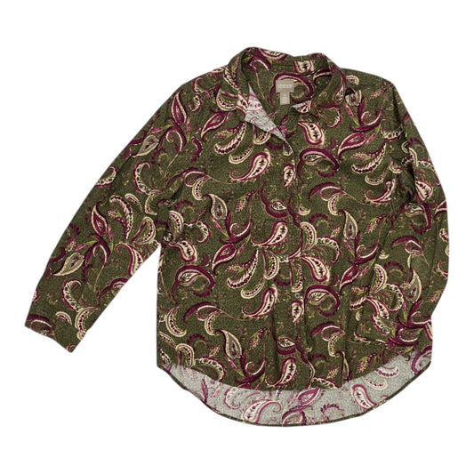 Blouse Ls By Chicos In Green, Size:Xl