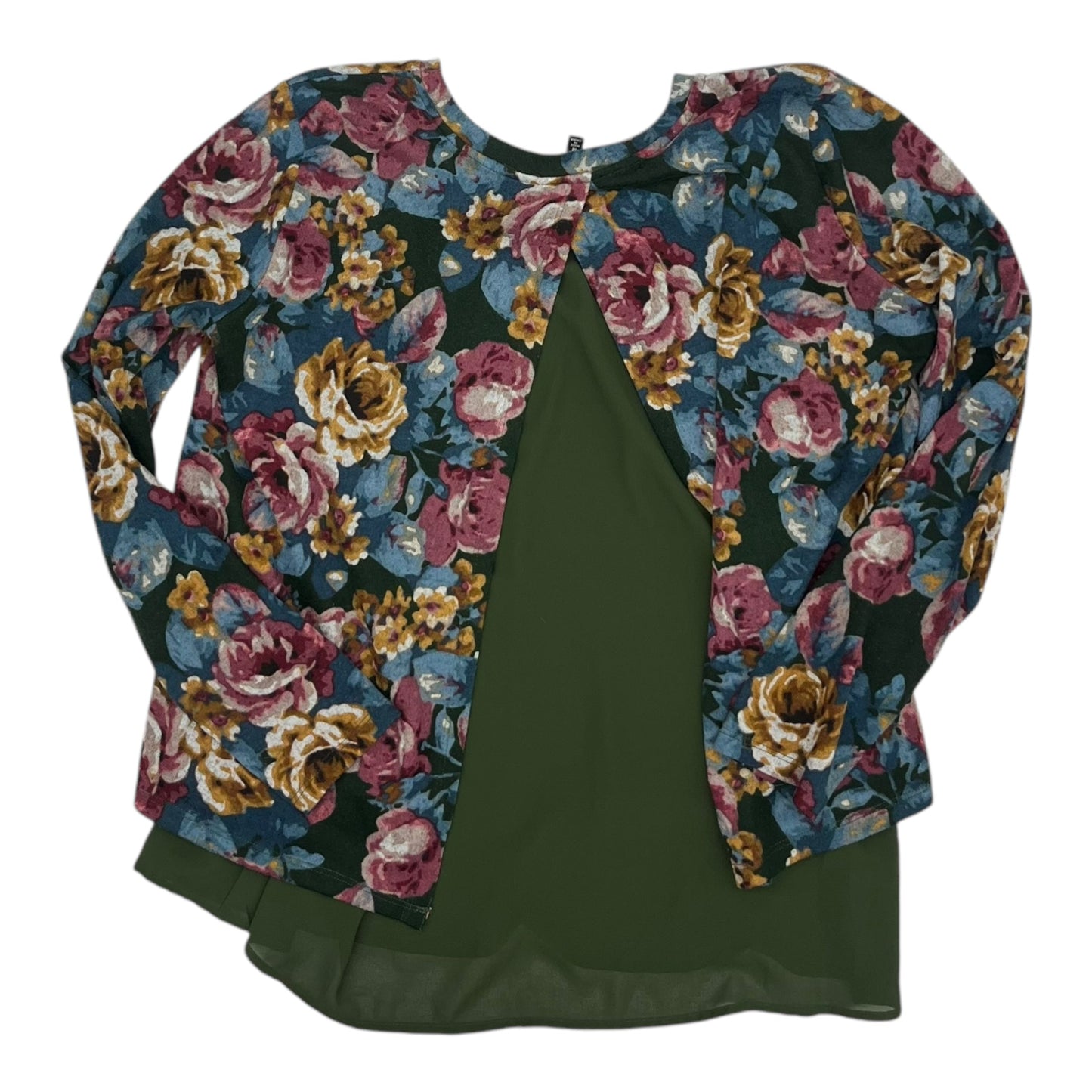 Top Ls By Clothes Mentor In Floral Print, Size:M