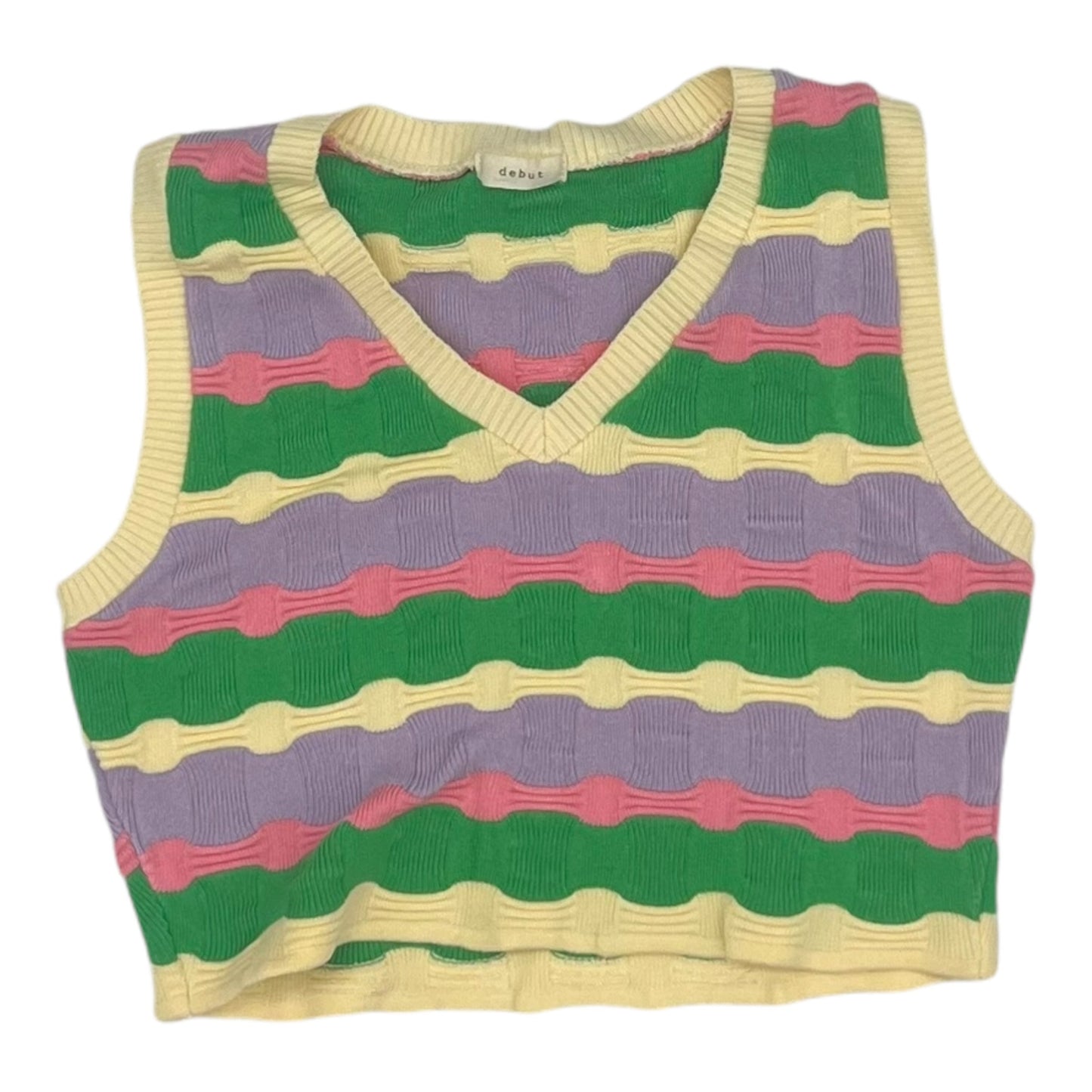 Vest Sweater By Debut In Multi, Size:M