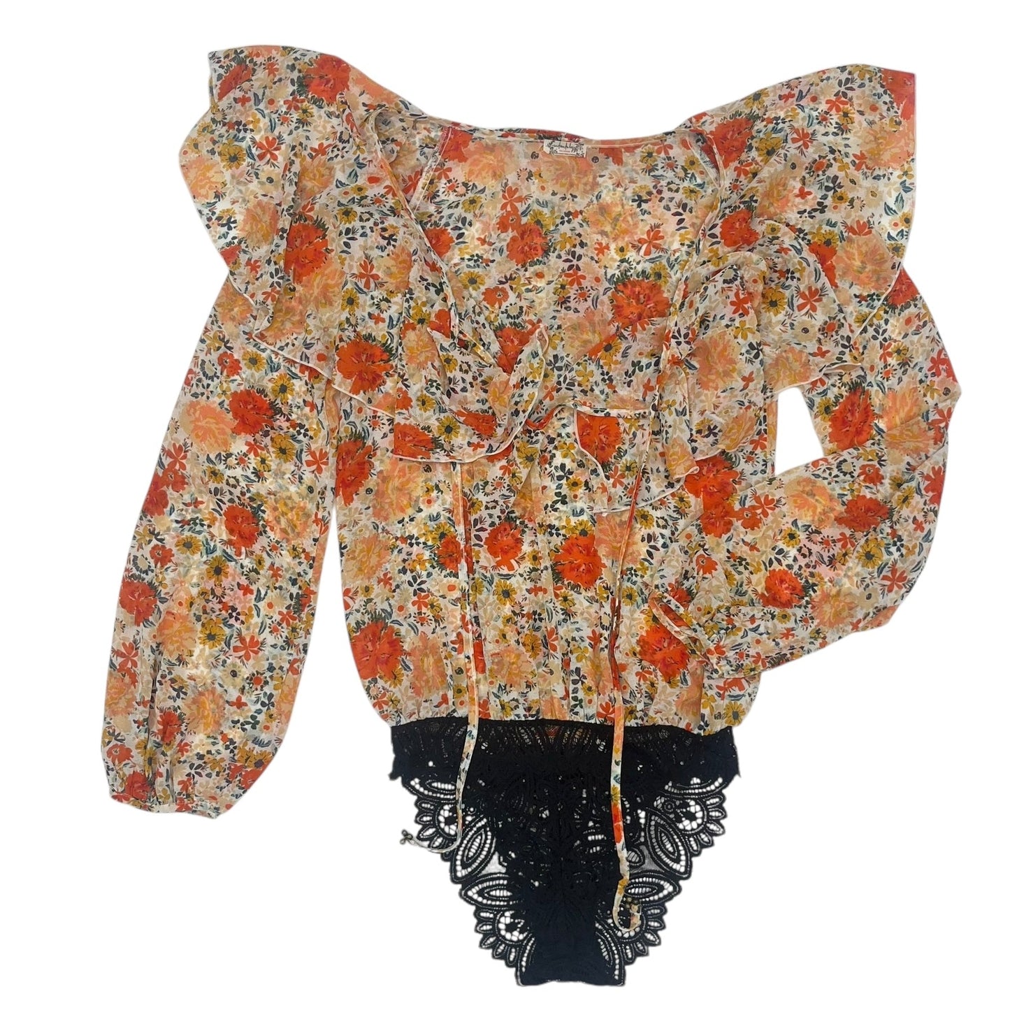 Bodysuit By Free People In Orange, Size:Xs