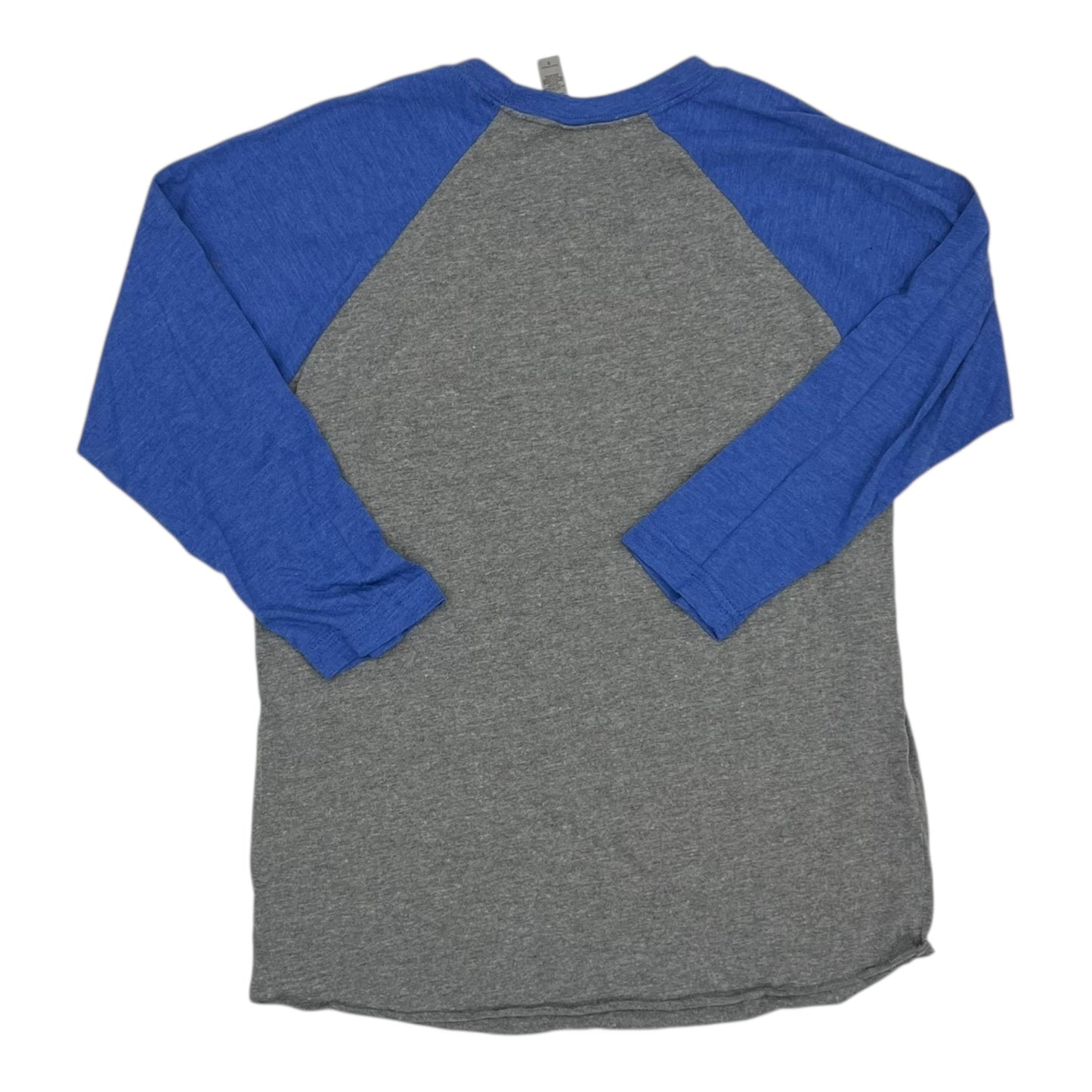Athletic Top Ls Crewneck By Next Level In Blue & Grey, Size:S
