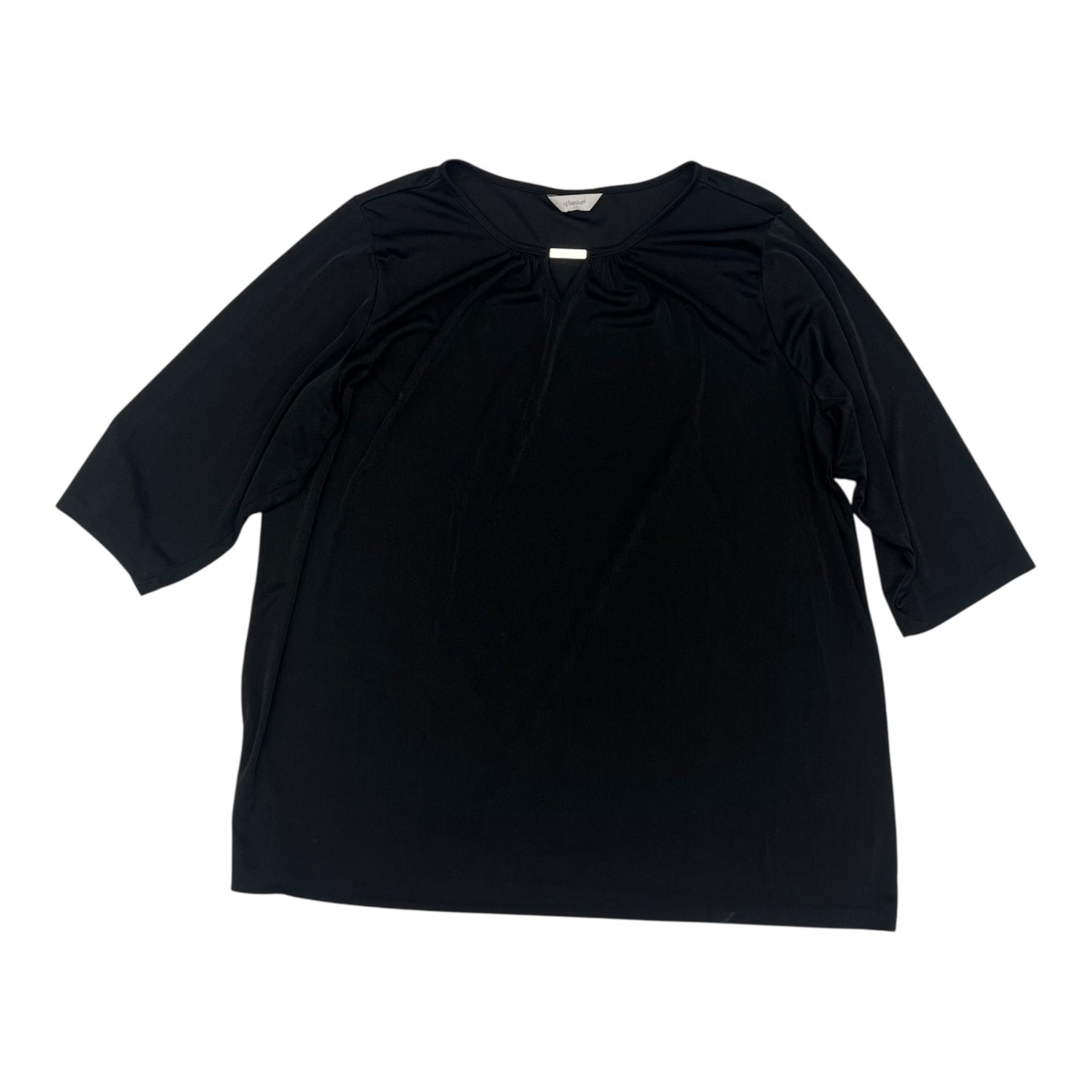 Blouse 3/4 Sleeve By Cj Banks In Black, Size:1X