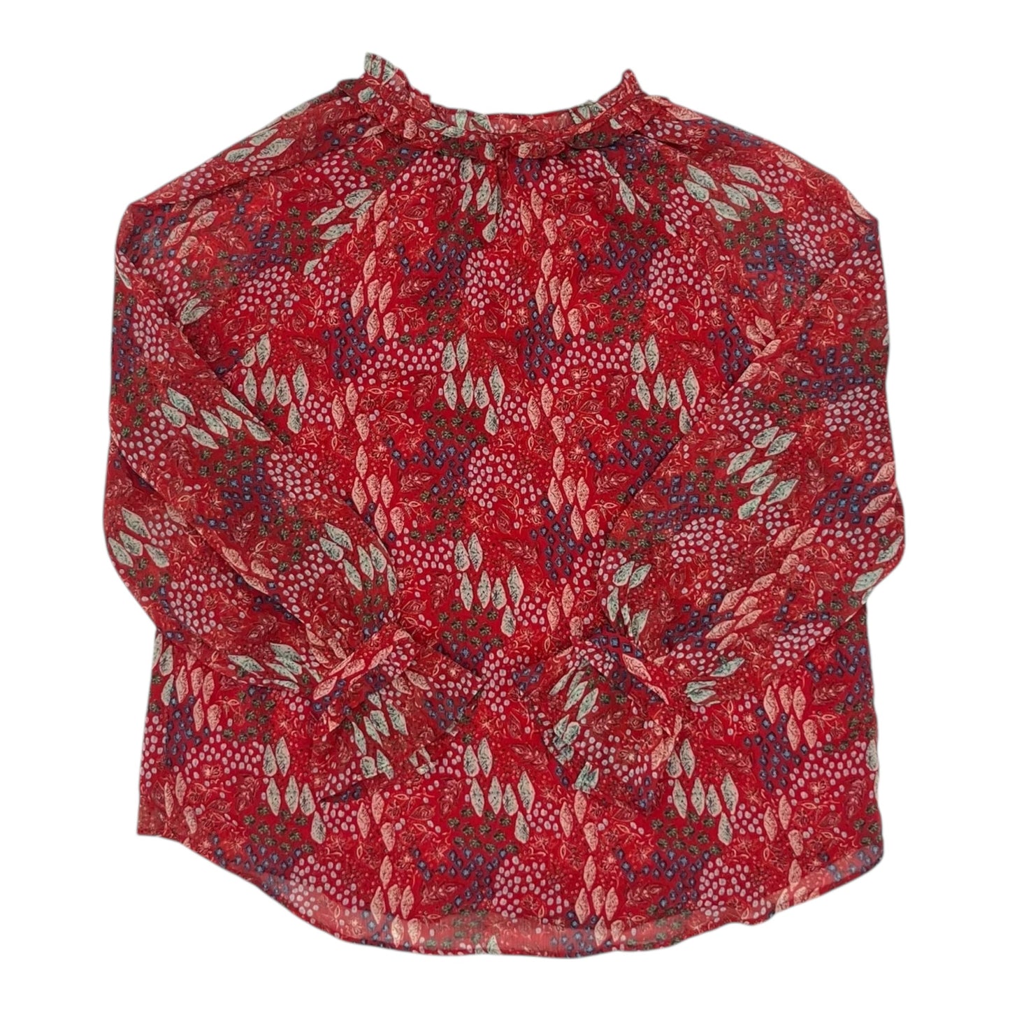 Blouse Ls By Loft In Red, Size:M
