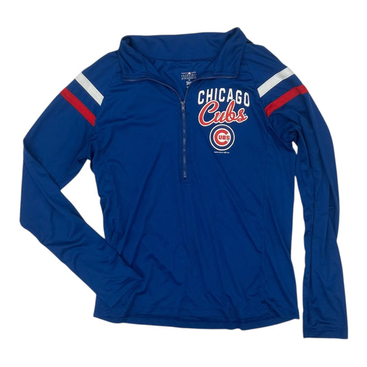 Athletic Top Ls Collar By Genuine Merchandise In Blue, Size:L