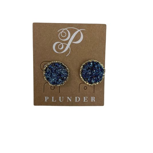 BLUE EARRINGS STUD by PLUNDER