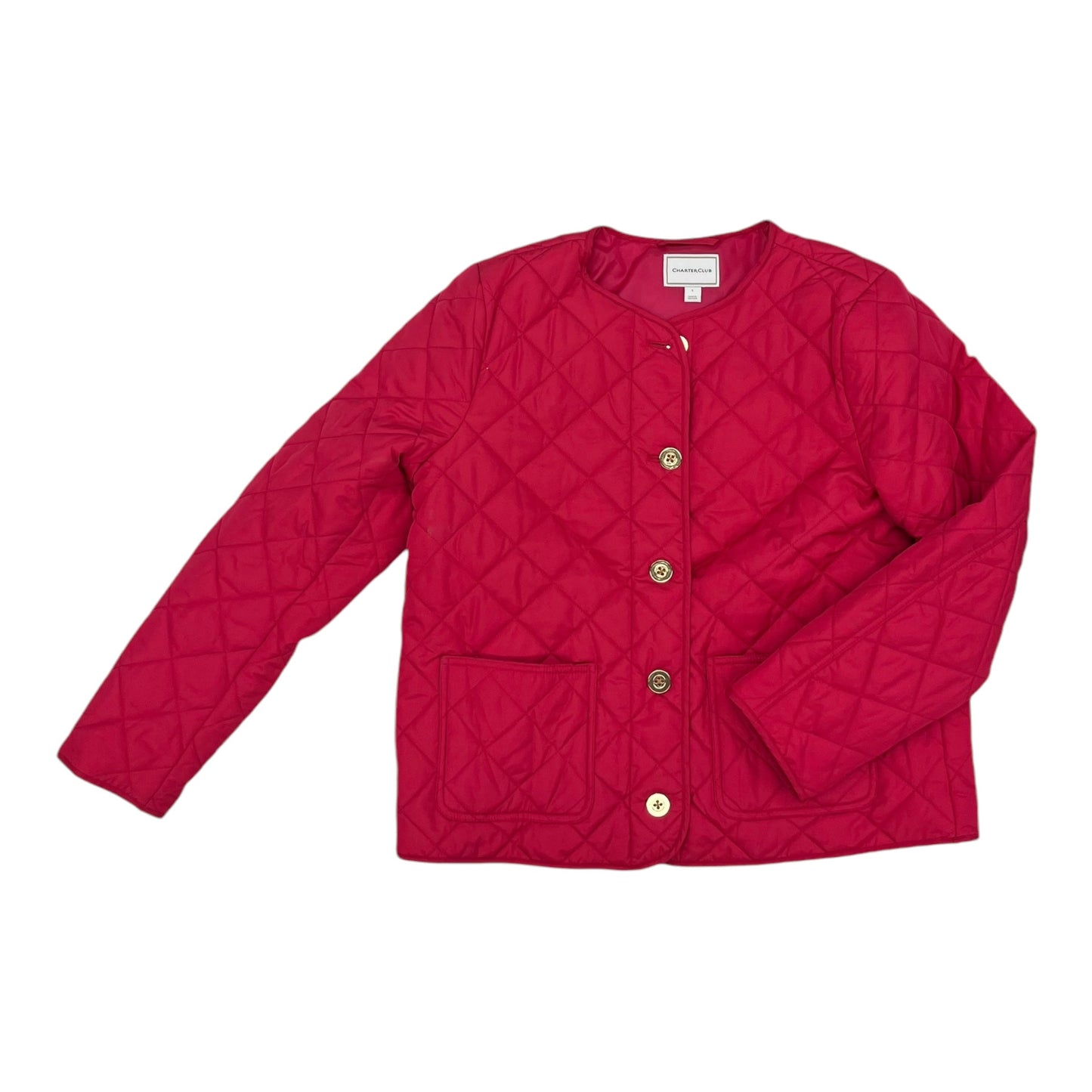 PINK JACKET PUFFER & QUILTED by CHARTER CLUB Size:L