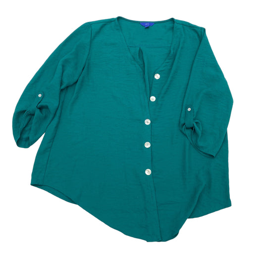 Blouse 3/4 Sleeve By Apt 9 In Green, Size:Xl