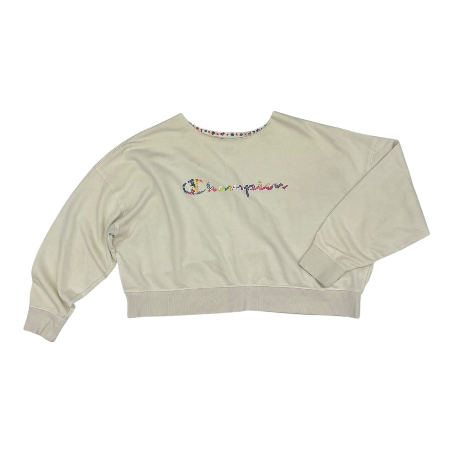 Sweatshirt Crewneck By Champion In Cream, Size:L