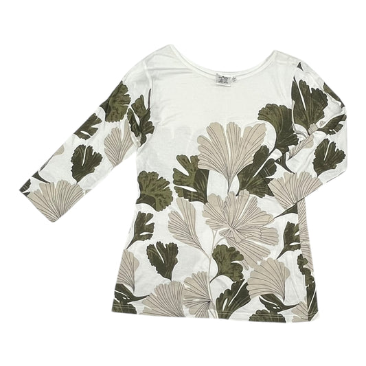 Top 3/4 Sleeve By Parsley & Sage In Green & White, Size:S