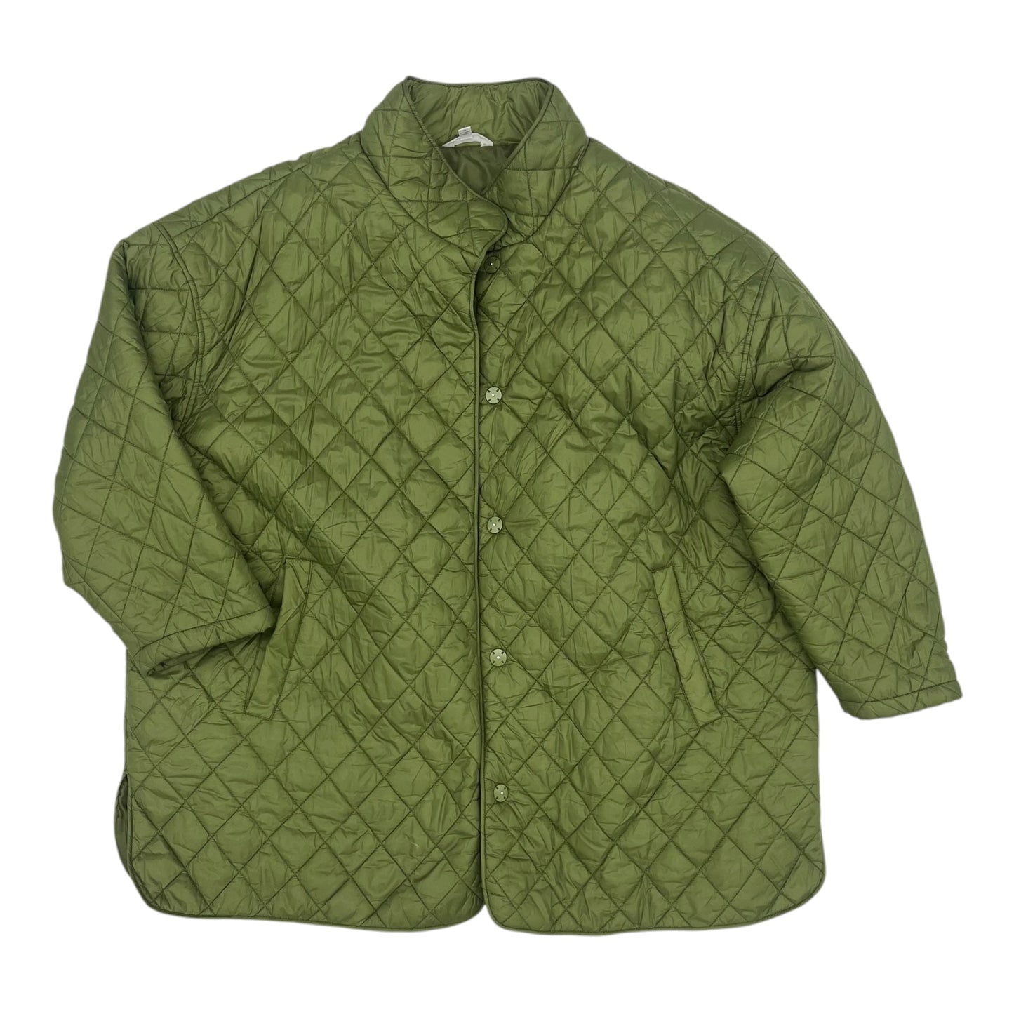 Jacket Puffer & Quilted By Time And Tru In Green, Size:3X