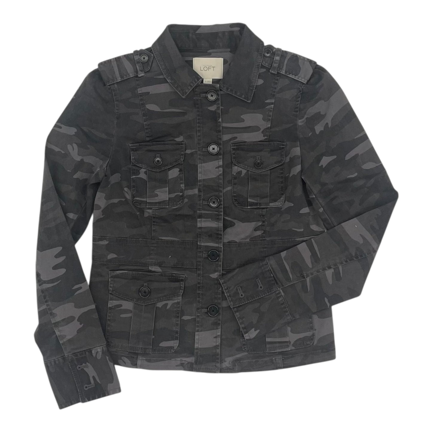 Jacket Denim By Loft In Camouflage Print, Size:Xs