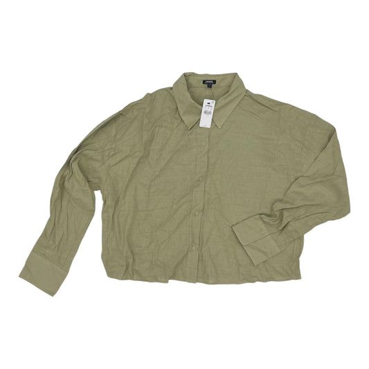 Blouse Ls By Express In Green, Size:L