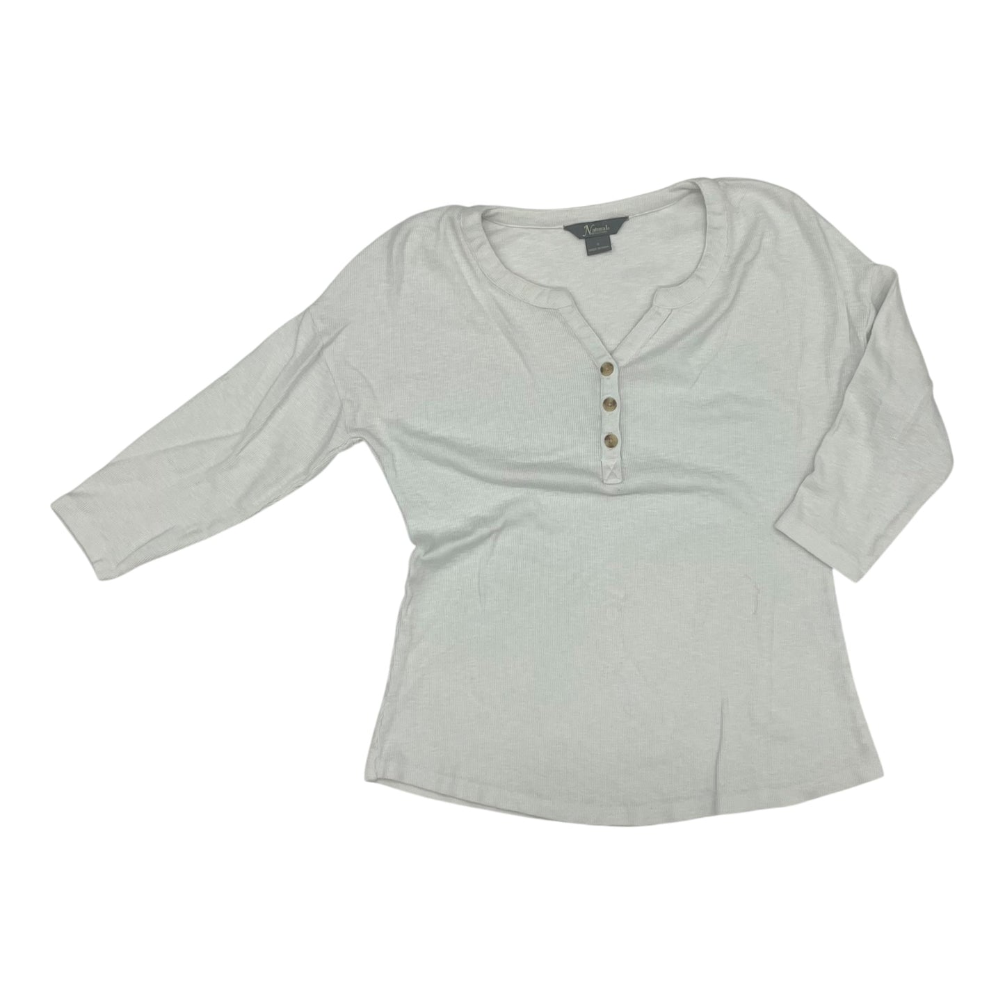 Top 3/4 Sleeve By Natural Reflections In White, Size:S
